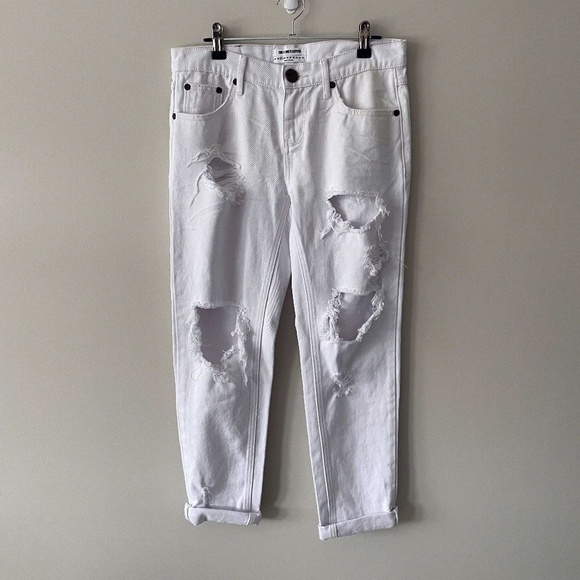 ONE teaspoon White Beaty Awesome Baggies Jean Womens 24 - Picture 4 of 8